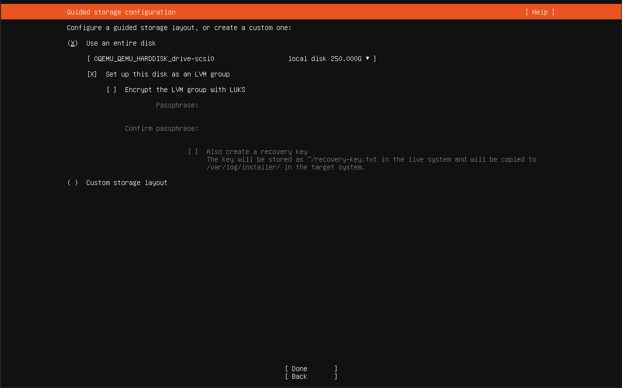 ubuntu installer default storage configuration
