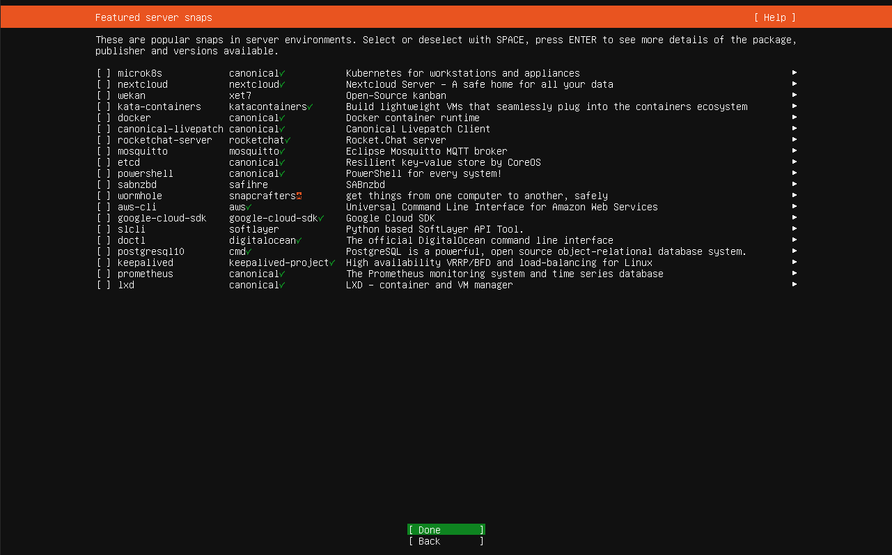 ubuntu recommended snaps screen